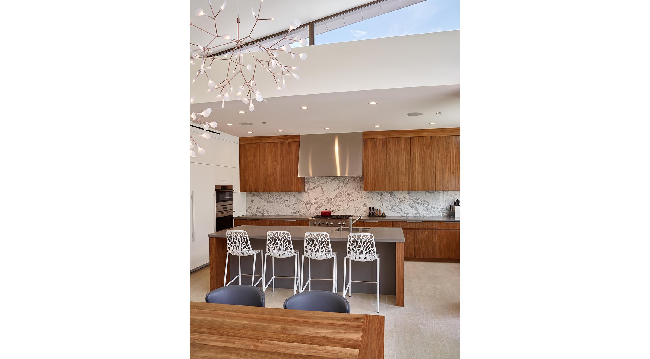Dunsmuir Cabinets Custom Installation Flatsawn Walnut warm White 